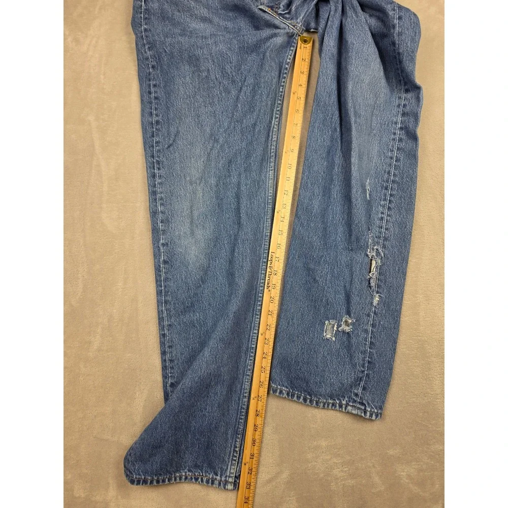 Vintage Levi's 501 Jeans Men 38x34 Fit 36x34 Blue Distressed Button Fly USA Made